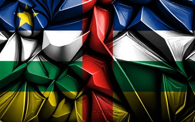 flagge der zentralafrikanischen republik, 4k, 3d kreative textur, 3d  flagge der zentralafrikanische republik, afrika, flagge der zentralafrikanische republik, 3d  kunst, zentralafrikanische republik, flagge der afrikanischen länder