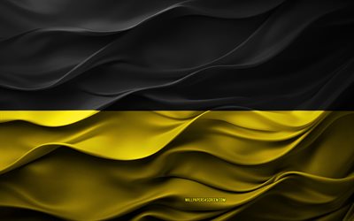 4k, flagg till baden wurttemberg, tysklands stater, 3d baden wurttemberg flagga, tyskland, baden wurttemberg flagga, 3d  konsistens, day of baden wurttemberg, tyska nationella symboler, 3d  konst, baden wurttemberg