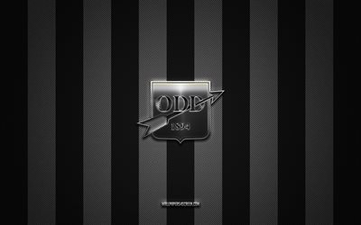 Odds BK logo, Norwegian football team, Eliteserien, black white carbon background, Odds BK emblem, football, Odds BK, Norway, Odds FC