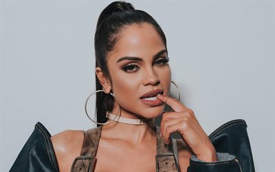 natti natasha, 4k, portrait, chanteur dominicain, séance photo, natalia alexandra gutiérrez batista, se maquiller, séance photo de natti natasha