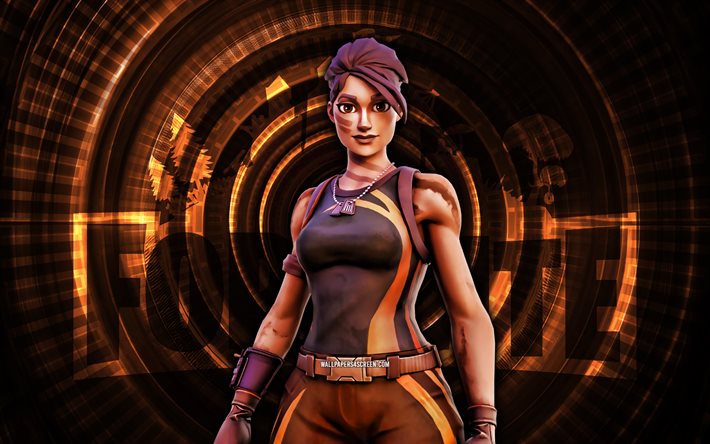 jungle scout fortnite, 4k, sfondo a spirale marrone, fortnite, creativo, pelle scout della giungla, skin di fortnite jungle scout, jungle scout, personaggi fortnite