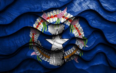 4k, علم جزر ماريانا الشمالية, دول أوشيان, أعلام الأمواج ثلاثية الأبعاد الخشبية, يوم جزر ماريانا الشمالية, أوقيانوسيا, الرموز الوطنية لجزر جزر ماريانا الشمالية, جزر ماريانا الشمالية