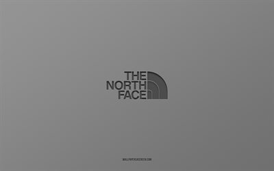 The North Face logo, brands, gray background, The North Face emblem, carbon art, The North Face, popular clothing manufacturers, carbon logo, The North Face carbon logo