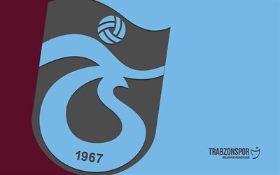 logo trabzonspor, 4k, sfondo blu, art di carbonio, emblema di trabzonspor, club di calcio turco, super lig, tacchino, trabzonspor, calcio, trabzonspor fc