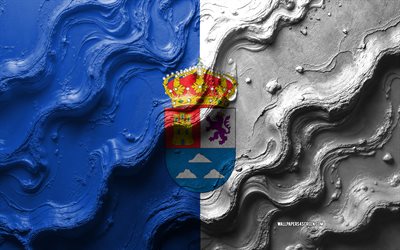 Las Palmas flag, 4k, stone wave texture, Flag of Las Palmas, 3D Las Palmas flag, Spain, flags of provinces of Spain, Las Palmas