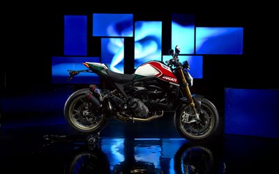 mostro ducati, 4k, stusio, 2024 bici, superbike, sportsbike, 2024 mostro ducati, motociclette italiane, ducati