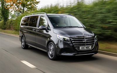 Mercedes-Benz V 300 d Exclusive, 4k, road, 2025 cars, minibuses, UK-spec, Br 447, 2025 Mercedes-Benz V-class, german cars, Mercedes