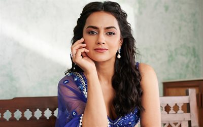 Shraddha Srinath, 4k, saree, indian actress, brunette woman, Bollywood, movie stars, pictures with Shraddha Srinath, popular actress, indian celebrity, Shraddha Srinath photoshoot