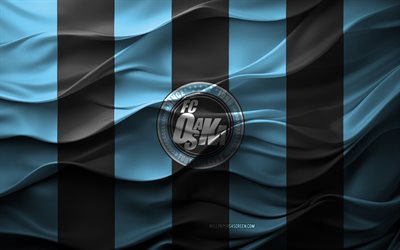 4k, fc osaka logosu, mavi siyah 3d arka plan, j3 ligi, fc osaka amblemi, japon futbol takımı, fc osaka bayrağı, 3d doku, japonya, fc osaka, futbol, osaka