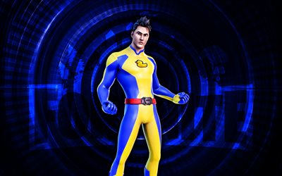 desejo de viajar fortnite, 4k, fundo espiral azul, fortnite, criativo, pele de desejo de viajar, skin desejo de viajar fortnite, desejo de viajar, personagens fortnite