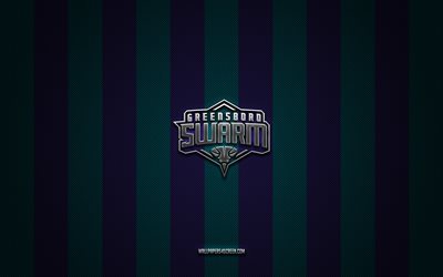 Greensboro Swarm logo, American basketball club, NBA G League, turquoise blue carbon background, Greensboro Swarm emblem, basketball, Greensboro Swarm, USA