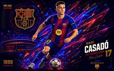 Marc Casado, FC Barcelona, fan art, blue burgundy abstract digital background, Marc Casado FC Barcelona, creative art, FC Barcelona logo, Marc Casado Barcelona, football, Barcelona
