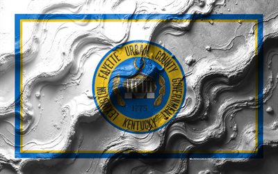 lexington flagga, 4k, sten våg textur, amerikanska städers flaggor, lexingtons flagga, 3d lexington flagga, usa, lexington stads flagga, lexington, kentucky