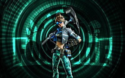quebra ondas fortnite, 4k, fundo espiral turquesa, fortnite, criativo, pele quebra ondas, skin quebra ondas fortnite, quebra ondas, personagens fortnite