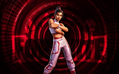 White Amplitude Fortnite, 4k, red spiral background, Fortnite, creative, White Amplitude Skin, Fortnite White Amplitude Skin, White Amplitude, Fortnite characters