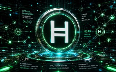 4k, hedera fütüristik logosu, karanlık, turkuaz fütüristik arka plan, kripto para birimleri, hedera metal logosu, markalar, hedera kripto para birimi, hedera 3d logosu, blok zinciri, hedera logosu, hedera
