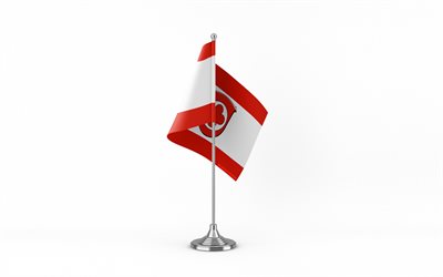4k, Baunatal table flag, white background, Baunatal flag, table flag of Baunatal, German cities, Baunatal flag on metal stick, flag of Baunatal, Germany, Baunatal