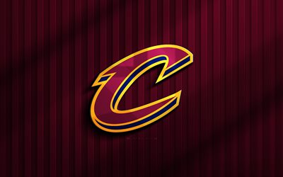 4k, Cleveland Cavaliers 3D logo, NBA, purple 3D background, basketball, Cleveland Cavaliers emblem, Cleveland Cavaliers logo, american basketball team, Cleveland Cavaliers