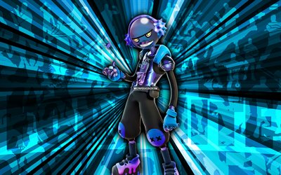 4k, gumbo amargo, fondo de rayos azules, piel de gumbo amargo, gumbo amargo fortnite, arte abstracto, piel de gumbo amargo fortnite, personajes de fortnite, fortnita, arte creativo