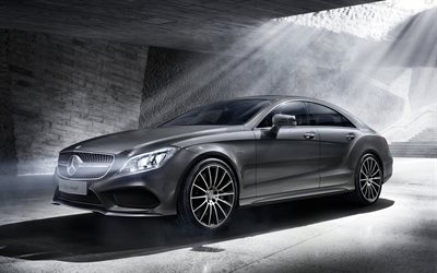Mercedes-Benz CLS Coupe, Final Edition, 2016, luxury cars, silver mercedes