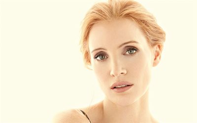 Jessica Chastain, portrait, make-up, l'actrice, belle femme, rousse