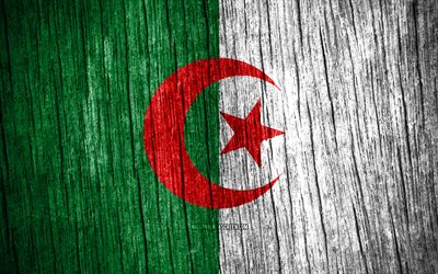 4k, algeriets flagga, algeriets dag, afrika, trätexturflaggor, algeriets nationella symboler, afrikanska länder, algeriet