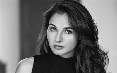 Andrea Jeremiah, Indian actress, photoshoot, portrait, Bollywood, monochrome, Indian star