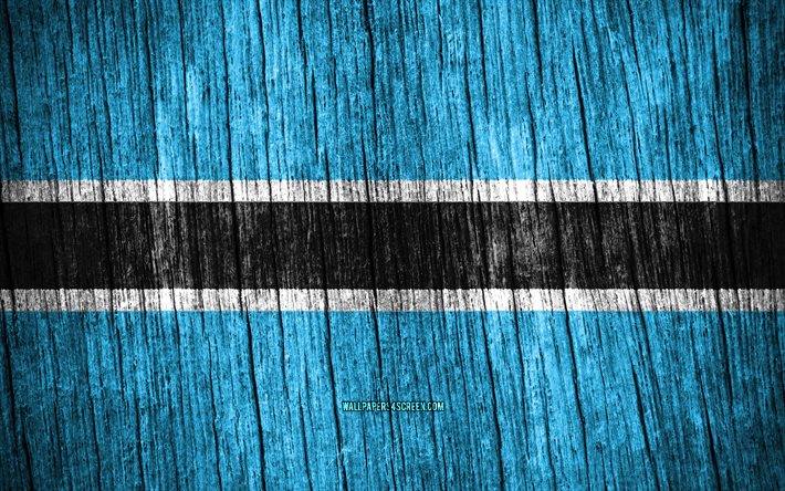 4k, ボツワナの旗, ボツワナの日, アフリカ, 木製のテクスチャフラグ, ボツワナの国家シンボル, アフリカ諸国, ボツワナ