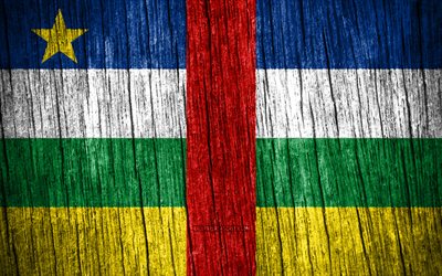 4K, Flag of Central African Republic, Day of Central African Republic, Africa, wooden texture flags, CAR flag, CAR national symbols, African countries, Central African Republic flag, Central African Republic