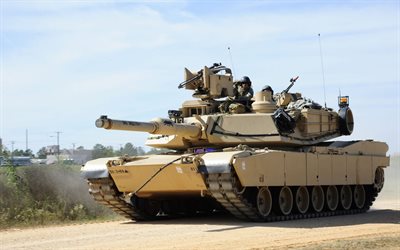 M1A2 SEP V2 Abrams, sand camouflage, US army, american tanks, US main battle tank, pictures with tanks, armored vehicles, MBT, tanks