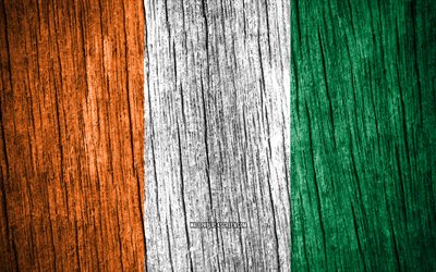 4k, 코트디부아르의 국기, 코트디부아르의 날, 아프리카, 나무 질감 깃발, 코트디부아르 국기, 코트디부아르 국가 상징, 코트디부아르 깃발, 아프리카 국가, 아이보리 해안, 코트디부아르