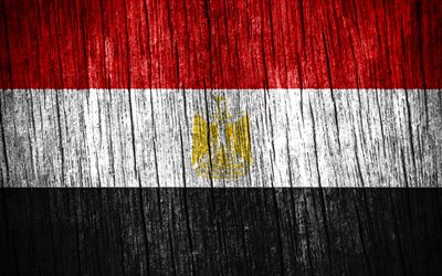 4k, エジプトの旗, エジプトの日, アフリカ, 木製のテクスチャフラグ, エジプトの国家のシンボル, アフリカ諸国, エジプト