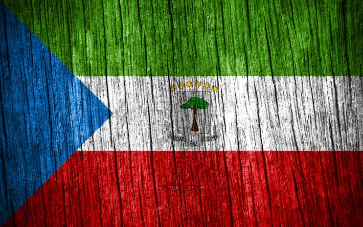 4K, Flag of Equatorial Guinea, Day of Equatorial Guinea, Africa, wooden texture flags, Equatorial Guinea flag, Equatorial Guinea national symbols, African countries, Equatorial Guinea