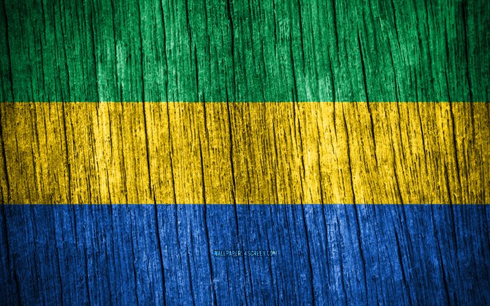 4k, gabonin lippu, gabonin päivä, afrikka, puiset rakenneliput, gabonin kansalliset symbolit, afrikan maat, gabon