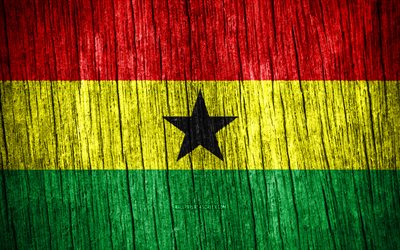 4k, 가나의 국기, 가나의 날, 아프리카, 나무 질감 깃발, 가나 국기, 가나 국가 상징, 아프리카 국가, 가나