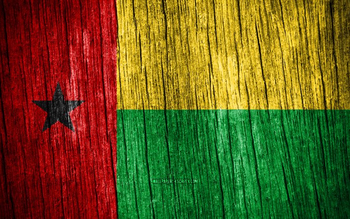 4k, ギニアビサウの旗, ギニアビサウの日, アフリカ, 木製のテクスチャフラグ, ギニアビサウ旗, ギニアビサウの国家シンボル, アフリカ諸国, ギニアビサウ