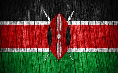 4k, ケニアの旗, ケニアの日, アフリカ, 木製のテクスチャフラグ, ケニアの国家シンボル, アフリカ諸国, ケニア