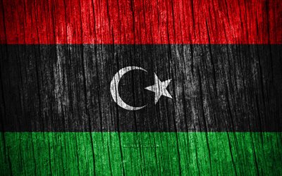 4K, Flag of Libya, Day of Libya, Africa, wooden texture flags, Libyan flag, Libyan national symbols, African countries, Libya flag, Libya