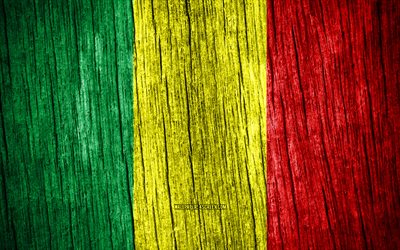 4k, 말리의 국기, 말리의 날, 아프리카, 나무 질감 깃발, 말리 국기, 말리 국가 상징, 아프리카 국가, 말리