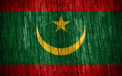 4k, mauritanian lippu, mauritanian päivä, afrikka, puiset rakenneliput, mauritanian kansalliset symbolit, afrikan maat, mauritania