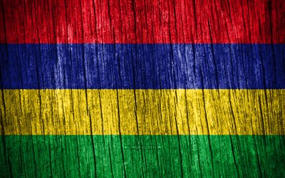 4k, bandiera delle mauritius, giorno delle mauritius, africa, bandiere di struttura in legno, simboli nazionali delle mauritius, paesi africani, mauritius