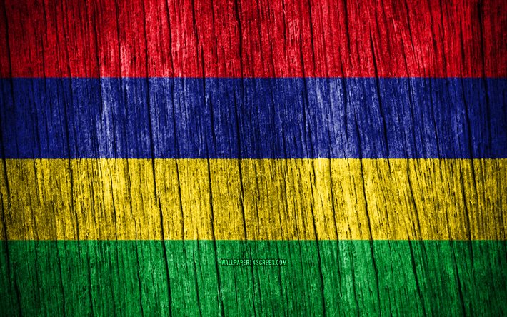 4k, bandiera delle mauritius, giorno delle mauritius, africa, bandiere di struttura in legno, simboli nazionali delle mauritius, paesi africani, mauritius