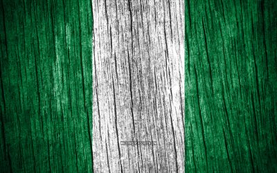 4k, 나이지리아의 국기, 나이지리아의 날, 아프리카, 나무 질감 깃발, 나이지리아 국기, 나이지리아 국가 상징, 아프리카 국가, 나이지리아
