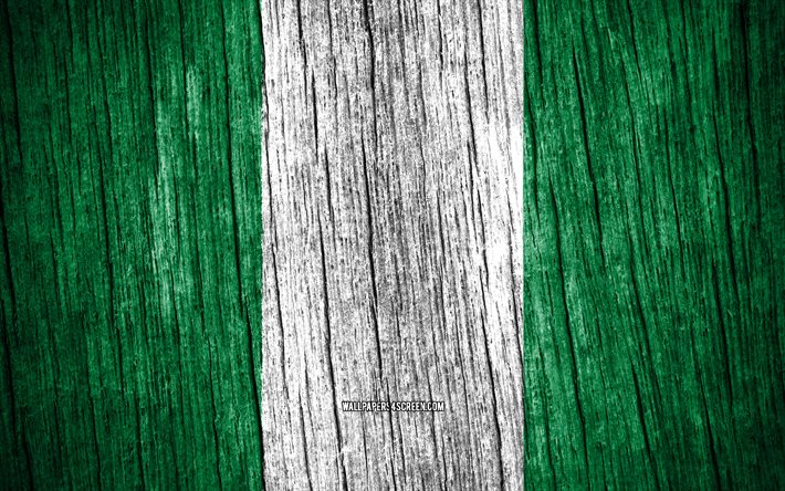 4k, nigerian lippu, nigerian päivä, afrikka, puiset rakenneliput, nigerian kansalliset symbolit, afrikan maat, nigeria