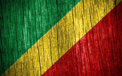 4K, Flag of Republic of the Congo, Day of Republic of the Congo, Africa, wooden texture flags, Republic of the Congo flag, Republic of the Congo national symbols, African countries, Republic of the Congo
