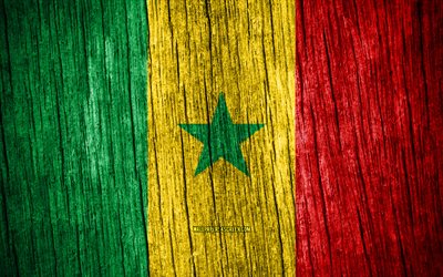 4K, Flag of Senegal, Day of Senegal, Africa, wooden texture flags, Senegalese flag, Senegalese national symbols, African countries, Senegal flag, Senegal