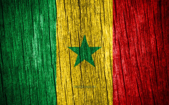 4k, bandiera del senegal, giorno del senegal, africa, bandiere di struttura in legno, bandiera senegalese, simboli nazionali senegalesi, paesi africani, senegal