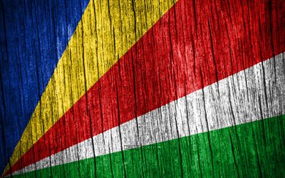 4K, Flag of Seychelles, Day of Seychelles, Africa, wooden texture flags, Seychelles flag, Seychelles national symbols, African countries, Seychelles