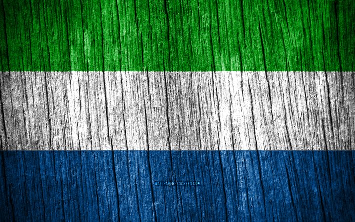 4K, Flag of Sierra Leone, Day of Sierra Leone, Africa, wooden texture flags, Sierra Leone flag, Sierra Leone national symbols, African countries, Sierra Leone