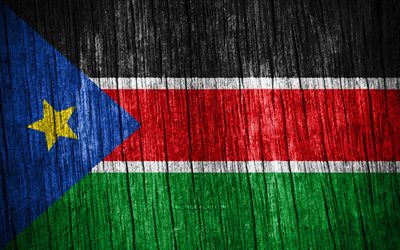 4k, 남수단의 국기, 남수단의 날, 아프리카, 나무 질감 깃발, 남수단 국기, 남수단 국가 상징, 아프리카 국가, 남 수단